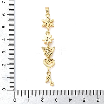Brass Micro Pave Clear Cubic Zirconia Pendants LS-KK-D101-01C-G-1