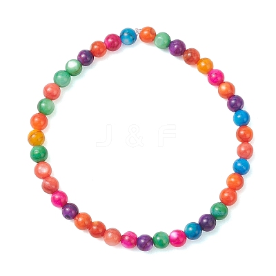 Dyed Natural Freshwater Shell Beaded Strertch Bracelets for Women BJEW-JB13687-1