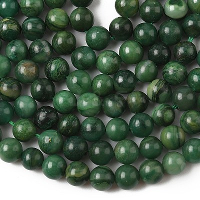 Natural West African Jade Round Beads Strands G-P075-03-6mm-1