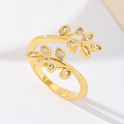 Brass Micro Pave Cubic Zirconia Cuff Rings for Women MZ2848-1-1
