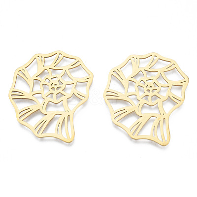 201 Stainless Steel Filigree Joiners Links STAS-N090-LA943-2-1