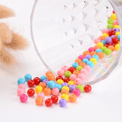Mixed Color Acrylic Jewelry Beads X-PAB702Y-1