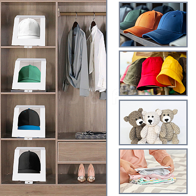 Foldable Cardboard Gift Cap Storage Boxes with Clear PVC Window LS-CON-WH0099-67A-1