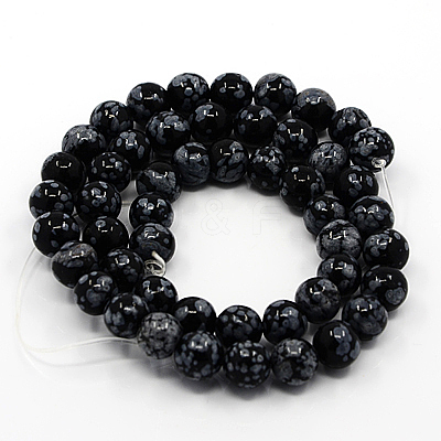 Natural Snowflake Obsidian Beads Strands G-G515-4mm-01-1