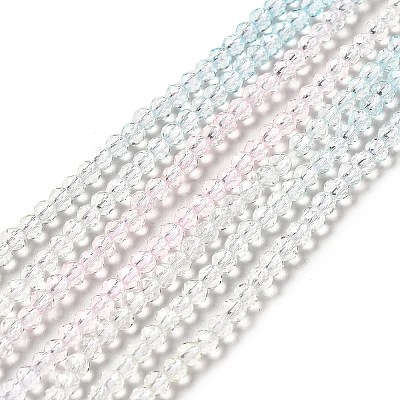 Transparent Gradient Color Glass Beads Strands X-GLAA-H021-01B-27-1