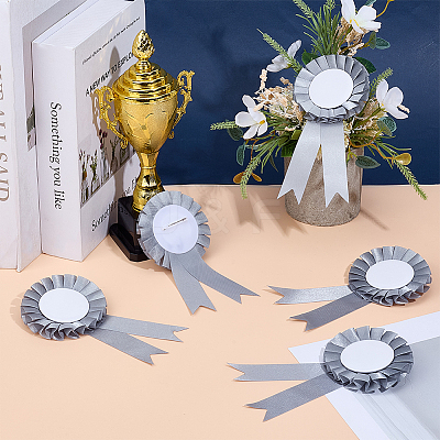 Award Ribbon Shape Iron Badge Pins JEWB-WH20002-04C-1