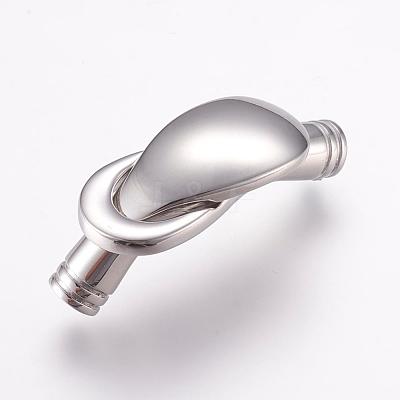 Tarnish Resistant 304 Stainless Steel Magnetic Clasps with Glue-in Ends STAS-L189-10P-1