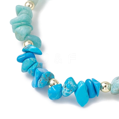 Natural & Synthetic Mixed Gemstone Chip Beads Stretch Bracelets for Women BJEW-JB13107-1