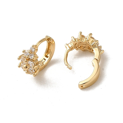 KC Gold Plated Brass Micro Pave Cubic Zirconia Hoop Earring EJEW-L271-01KCG-06-1