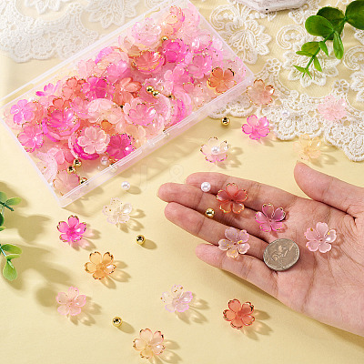 160Pcs 8 Styles Acrylic Bead Caps OACR-TA0004-53B-1