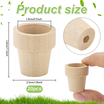 Wood Flower Pot Cover AJEW-PH0007-75B-1