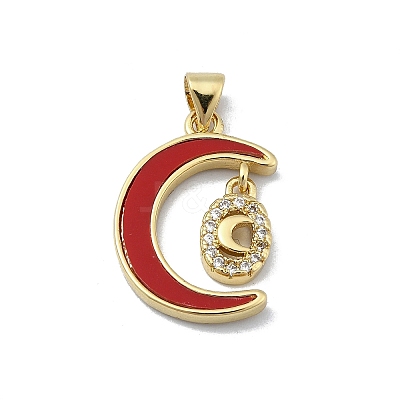 Brass Micro Pave Clear Cubic Zirconia Pendants KK-A221-02B-G-1