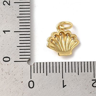 Rack Plating Brass Clear Cubic Zirconia Charms KK-Z056-28G-1