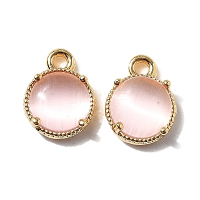 Flat Round Brass Charms KK-D024-03D-G-1