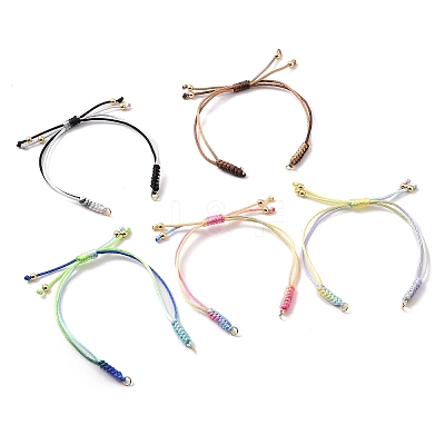 Adjustable Braided Nylon Thread Link Bracelet Makings AJEW-JB01160-02-1