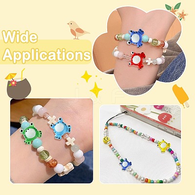 7Pcs 7 Colors Handmade Lampwork Beads LAMP-CJ0002-15-1