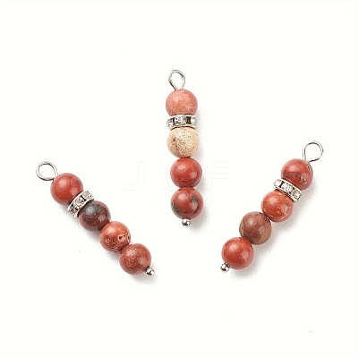 10Pcs Natural Red Jasper Pendants PALLOY-JF01425-04S-1
