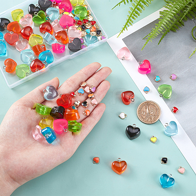 108Pcs 18 Style Heart Charm Kit for DIY Jewelry Making DIY-PH0005-53-1