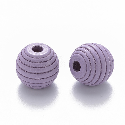 Painted Natural Wood Beehive European Beads WOOD-Q040-019A-A04-1