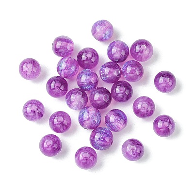 25Pcs Round Imitation Cat Eye Resin Beads RESI-FS0001-65C-1