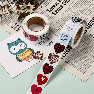 Heart Shaped Stickers Roll DIY-K027-A14-1