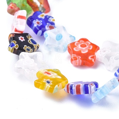 Star Handmade Millefiori Glass Beads Strands LK-R004-33-1