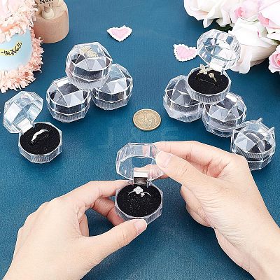 Transparent Plastic Ring Boxes LS-OBOX-CA0001-001A-1