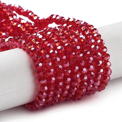 Electroplate Transparent Glass Beads Strands EGLA-A035-T3mm-A01-1