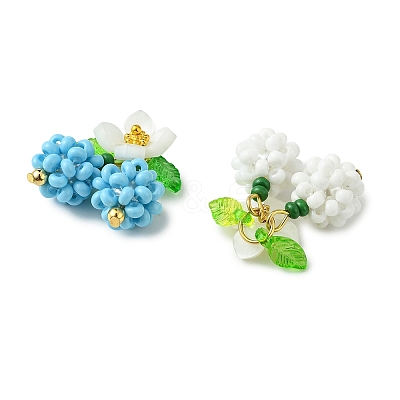 Glass Seed Beaded Pendants PALLOY-MZ01338-1