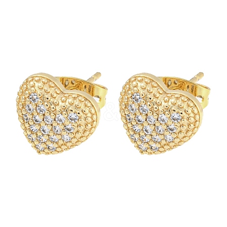 Brass Micro Pave Cubic Zirconia Ear Studs EJEW-P261-27G-G-1