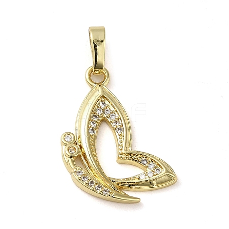 Brass Micro Pave Cubic Zirconia Pendants KK-U005-03A-G-1