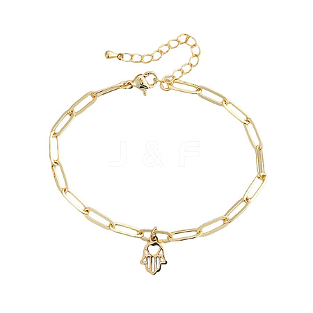 Summer Hamsa Hand 304 Stainless Steel Charm Bracelets AF7427-3-1