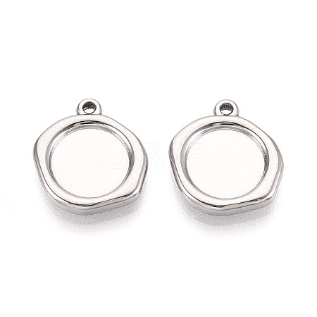 304 Stainless Steel Pendant Cabochon Settings STAS-T067-70A-P-1