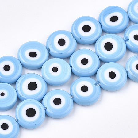 Handmade Evil Eye Lampwork Beads Strands LAMP-S191-02D-09-1