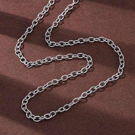 201 Stainless Steel Cable Chain Necklaces NJEW-Q013-12C-P-1