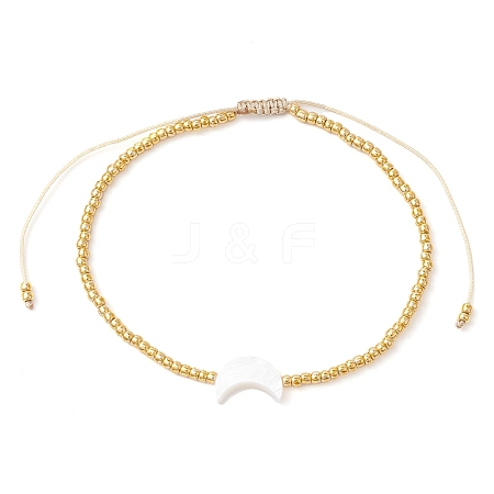 Natural Pearl & Seed Braided Bead Bracelets BJEW-JB09722-02-1