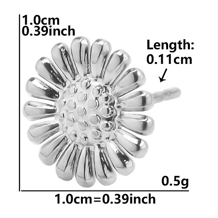 Non-Tarnish 304 Stainless Steel Flower Stud Earrings for Women BE5708-1-1