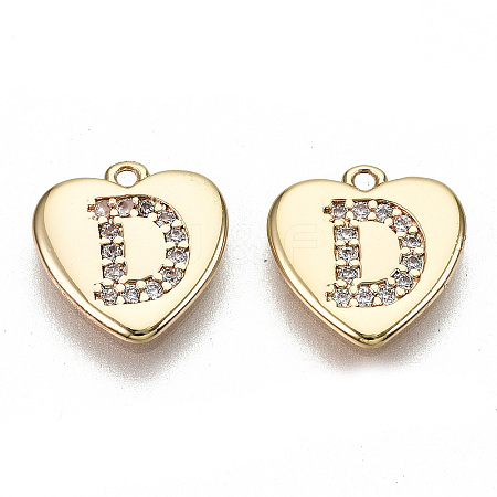Brass Micro Pave Clear Cubic Zirconia Charms KK-N231-234D-NF-1