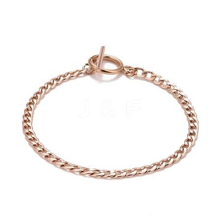 Ion Plating(IP) 304 Stainless Steel Chain Bracelets for Women or Men BJEW-A039-04RG-1