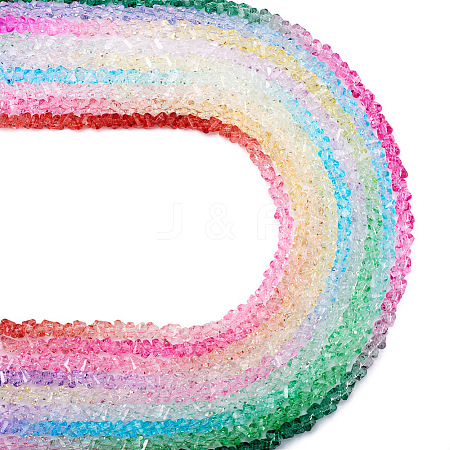  9 Strands 9 Colors Transparent Baking Paint Glass Bead Strands GLAA-TA0001-43-1