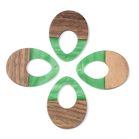 Opaque Resin & Walnut Wood Pendants LS-RESI-S389-014A-C03-1