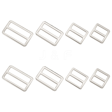 8Pcs 4 Styles Alloy Slider Buckles FIND-GF0007-01P-1