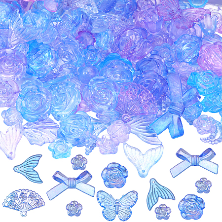 100G Transparent Frosted Resin Beads RESI-SC0003-26-1