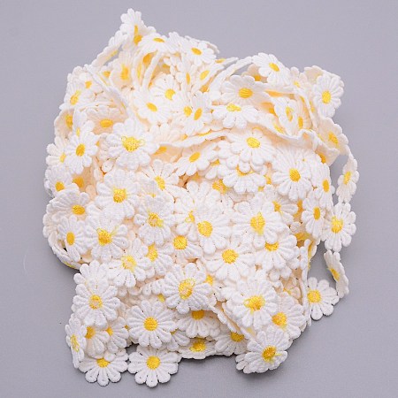 Daisy Sun Flower Decorating Polyester Lace Trims OCOR-WH0064-26B-1
