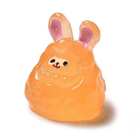 Luminous Resin Cute Little Rabbit Ornaments RESI-I054-01G-1