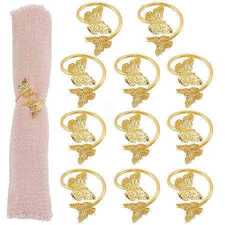 Butterfly Iron Napkin Rings AJEW-WH20070-109G-1