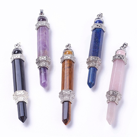 Natural Mixed Gemstone Pendants G-E523-03-1