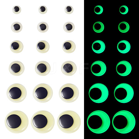 625Pcs 6 Styles Luminous PVC Craft Wiggle Eyes Cabochons DIY-TA0006-54-1