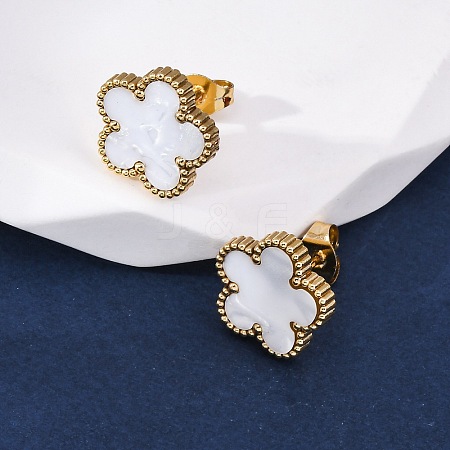 Elegant Vintage Floral 201 Stainless Steel Stud Earrings for Women LS-FR2099-3-1