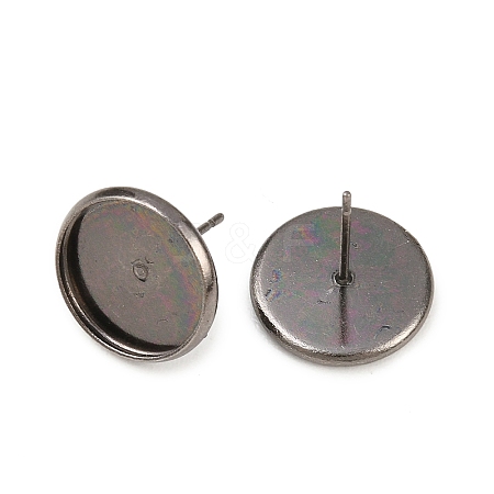 Gunmetal Metal Color Brass Ear Studs Settings X-IFIN-Q005-B-1